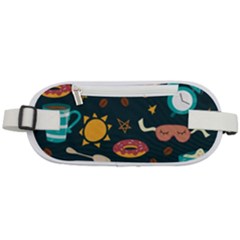Seamless-pattern-with-breakfast-symbols-morning-coffee Rounded Waist Pouch by Ket1n9