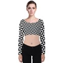 Triangle-pattern-simple-triangular Velvet Long Sleeve Crop Top View1