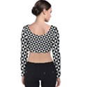 Triangle-pattern-simple-triangular Velvet Long Sleeve Crop Top View2