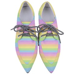 Cute Pastel Rainbow Stripes Pointed Oxford Shoes by Ket1n9