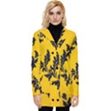 Yellow Regal Filagree Pattern Button Up Hooded Coat  View1