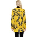 Yellow Regal Filagree Pattern Button Up Hooded Coat  View2