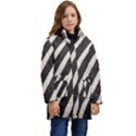 Zebra Zebra Pattern Zebra Fur Zebra Print Strip Kids  Hooded Longline Puffer Jacket View1