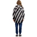 Zebra Zebra Pattern Zebra Fur Zebra Print Strip Kids  Hooded Longline Puffer Jacket View4