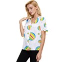 Balloon Ball District Colorful Bow Sleeve Button Up Top View2