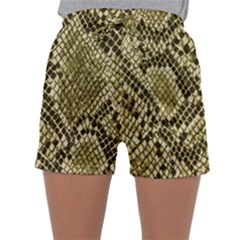 Yellow Snake Skin Pattern Sleepwear Shorts by Ket1n9