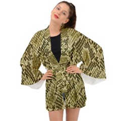 Yellow Snake Skin Pattern Long Sleeve Kimono by Ket1n9