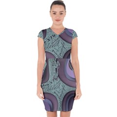 Converge Diverge Mingle Mix Divide Capsleeve Drawstring Dress  by Paksenen