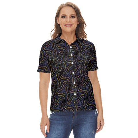 Do Be Action Stillness Doing Women s Short Sleeve Double Pocket Shirt by Paksenen