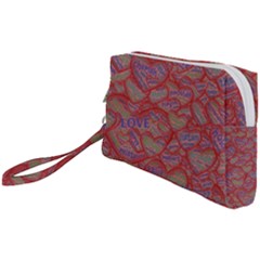 Love Hearts Valentines Connection Wristlet Pouch Bag (small) by Paksenen