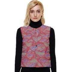 Love Hearts Valentines Connection Women s Button Up Puffer Vest by Paksenen