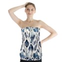 Indigo Watercolor Floral Seamless-pattern Strapless Top View1