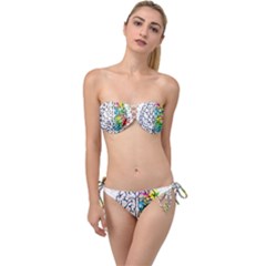 Brain Mind Psychology Idea Drawing Twist Bandeau Bikini Set by Loisa77