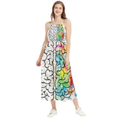 Brain Mind Psychology Idea Drawing Boho Sleeveless Summer Dress by Loisa77