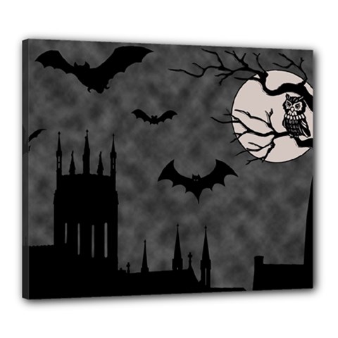 Halloween Background Halloween Scene Canvas 24  X 20  (stretched) by Ket1n9