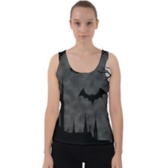 Halloween Background Halloween Scene Velvet Tank Top by Ket1n9