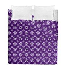 White Pentacle And Purple Pattern Duvet Cover Double Side (full/ Double Size) by cheekywitch