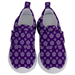 White Pentacle And Purple Pattern Kids  Velcro No Lace Shoes by cheekywitch