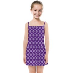 White Pentacle And Purple Pattern Kids  Summer Sun Dress by cheekywitch