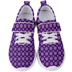 White Pentacle And Purple Pattern Women s Velcro Strap Shoes by cheekywitch