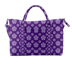 White Pentacle And Purple Pattern Carry-on Travel Shoulder Bag by cheekywitch