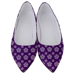 White Pentacle And Purple Pattern Women s Low Heels by cheekywitch