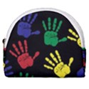 Handprints Hand Print Colourful Horseshoe Style Canvas Pouch View1