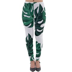 Illustrations Monstera Leafes Lightweight Velour Leggings by anzea