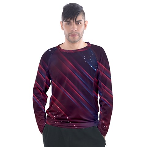 Illustrations Space Purple Men s Long Sleeve Raglan T-shirt by anzea