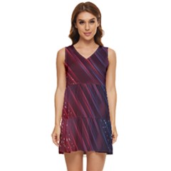 Illustrations Space Purple Tiered Sleeveless Mini Dress by anzea