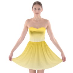 Gradient  Green, Yellow Strapless Bra Top Dress by 2607694c