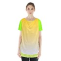 Gradient  green, yellow Skirt Hem Sports Top View1