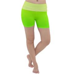 Gradient  Green, Yellow Lightweight Velour Yoga Shorts by 2607694c