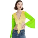 Gradient  green, yellow Trumpet Sleeve Cropped Top View3