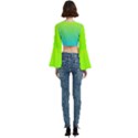 Gradient  green, yellow Trumpet Sleeve Cropped Top View4