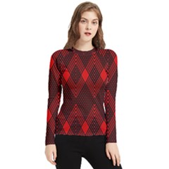 Pattern Red Black, Women s Long Sleeve Rash Guard by 2607694c