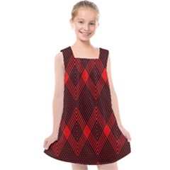 Pattern Red Black, Kids  Cross Back Dress by 2607694c