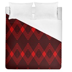 Pattern, Red, Black,  Duvet Cover (queen Size) by 2607694c