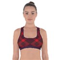 pattern rot schwarz Cross Back Sports Bra View1