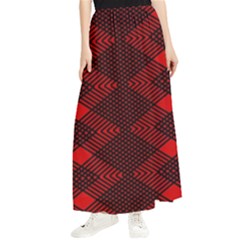 Pattern Rot Schwarz Maxi Chiffon Skirt by dedoma