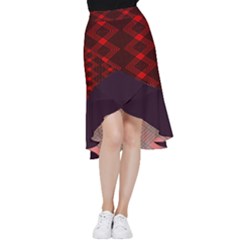 Pattern Rot Schwarz Frill Hi Low Chiffon Skirt by dedoma