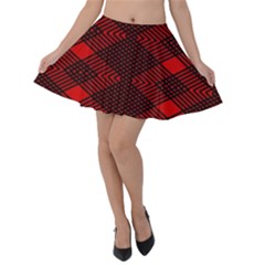 Rot Dunkel Velvet Skater Skirt by dedoma