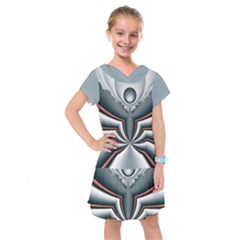 Fractal Grau Kids  Drop Waist Dress by dedoma