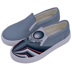 Fractal Grau Kids  Canvas Slip Ons by dedoma