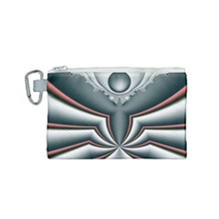 Fractal Grau Canvas Cosmetic Bag (small) by dedoma