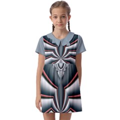 Fractal Grau Kids  Asymmetric Collar Dress by dedoma