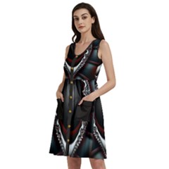 Fractal Eye Sleeveless Dress With Pocket by dedoma