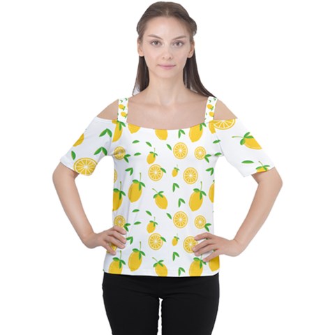 Illustrations Lemon Citrus Fruit Yellow Cutout Shoulder T-shirt by anzea