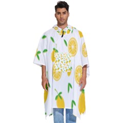 Illustrations Lemon Citrus Fruit Yellow Men s Hooded Rain Ponchos by anzea