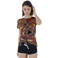 Geometric Art Fractal Abstract Art Short Sleeve Open Back T-shirt by Ndabl3x